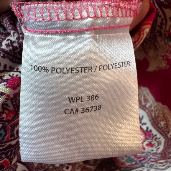 Haggar Pink Graphic Blouse with 3/4 Sleeves - Picture 4 of 4